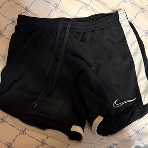 Nike Women's Black and White Athletic Shorts